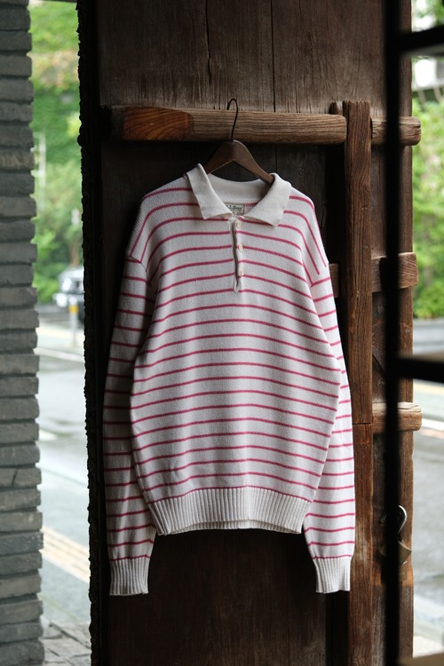 80's "L.L.BEAN" cotton polo knit