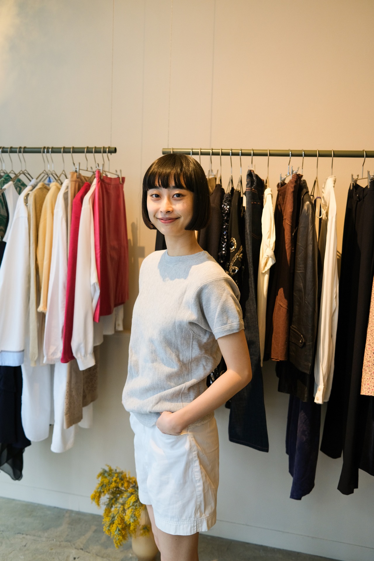 LIZ WEAR JEANS ホワイトデニムショートパンツ