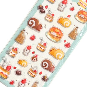 お菓子などうぶつ工房　ぷっくりシールシート　ケーキ