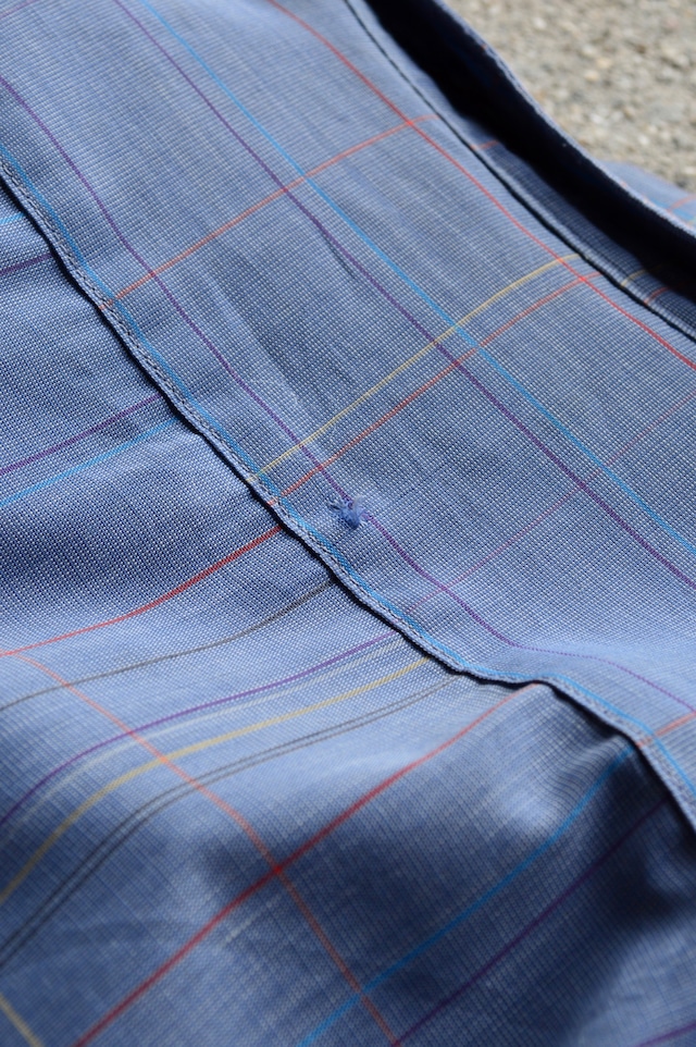 Peter ENGLAND 1990's From UK Multi Plaid Check Cotton Voile Old Shirt PolyBlend 90s euro コットンボイルシャツ