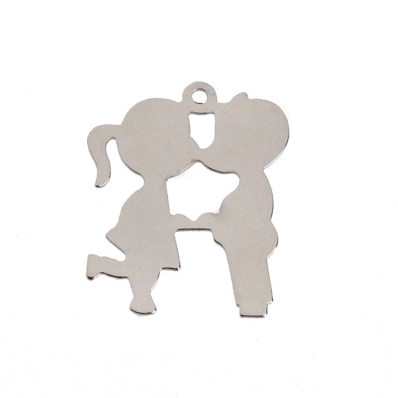 アクセサリー パーツ チャーム シルエット カップル 恋人 10個 22mm