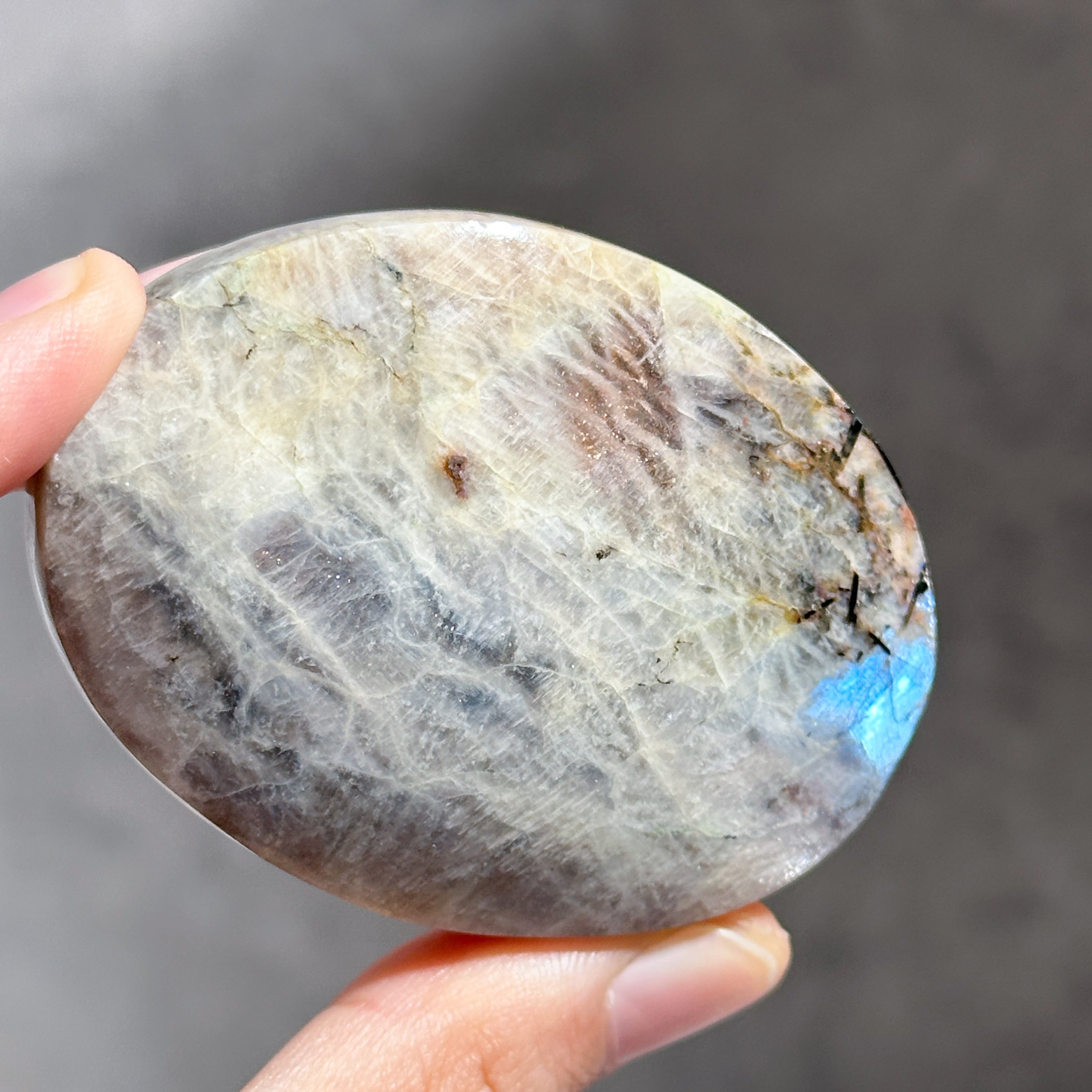 サン＆ムーンストーン パームストーン42◇ Sun & Moon Stone ◇ 天然石