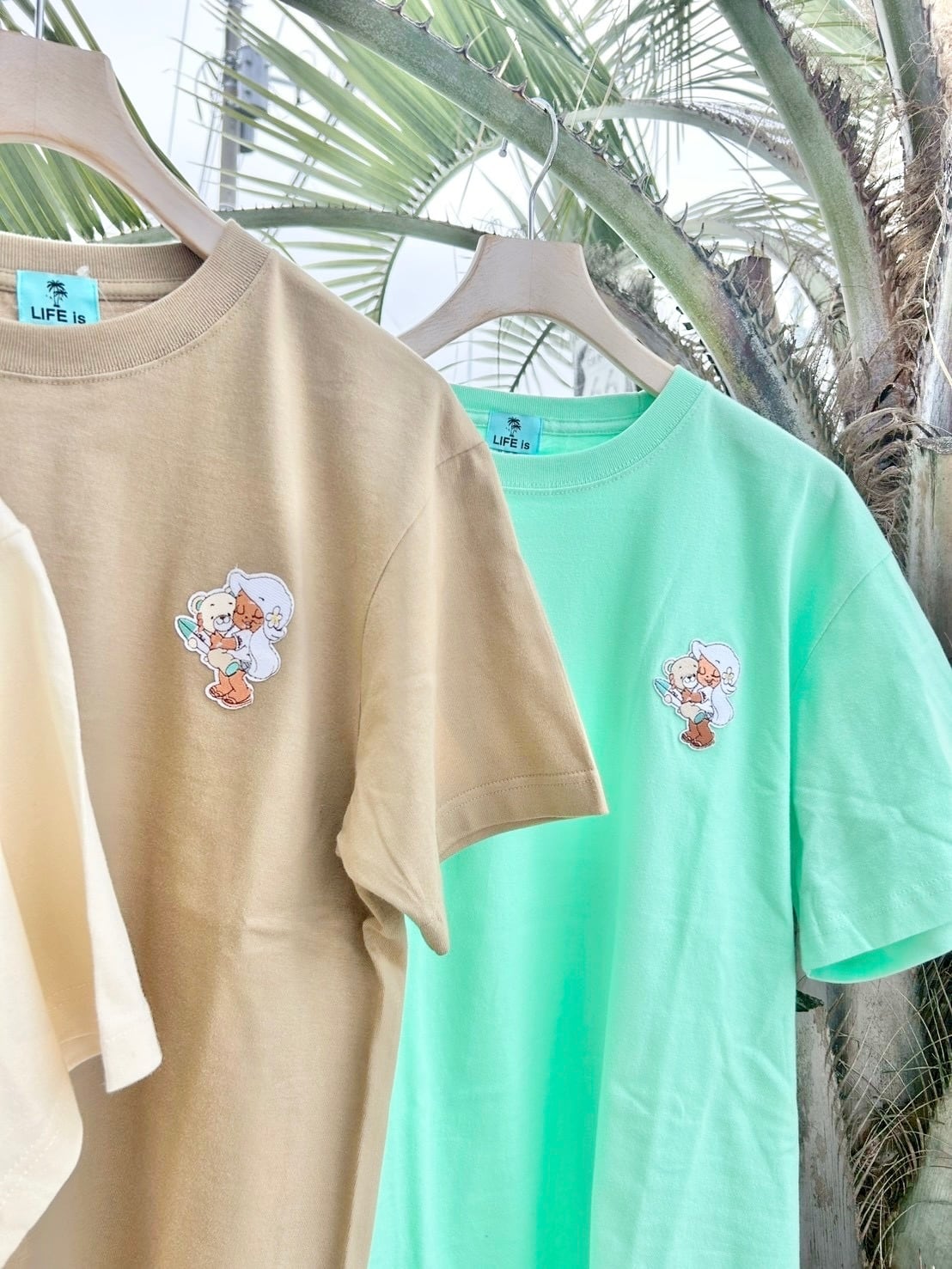 【mapuaコラボ】ワンポイント刺繍ワッペンTシャツ(LIFE isベア) ¥4,500(4,950)