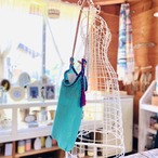 ハンモック編みのショルダーバッグ　ターコイズ