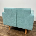 TAKANO MOKKOU LEO 1P SOFA 高野木工 レオ 一人掛けソファ ライトブルー × ホワイトオーク ファブリック フルカバーリング【中古】【250サイズ】