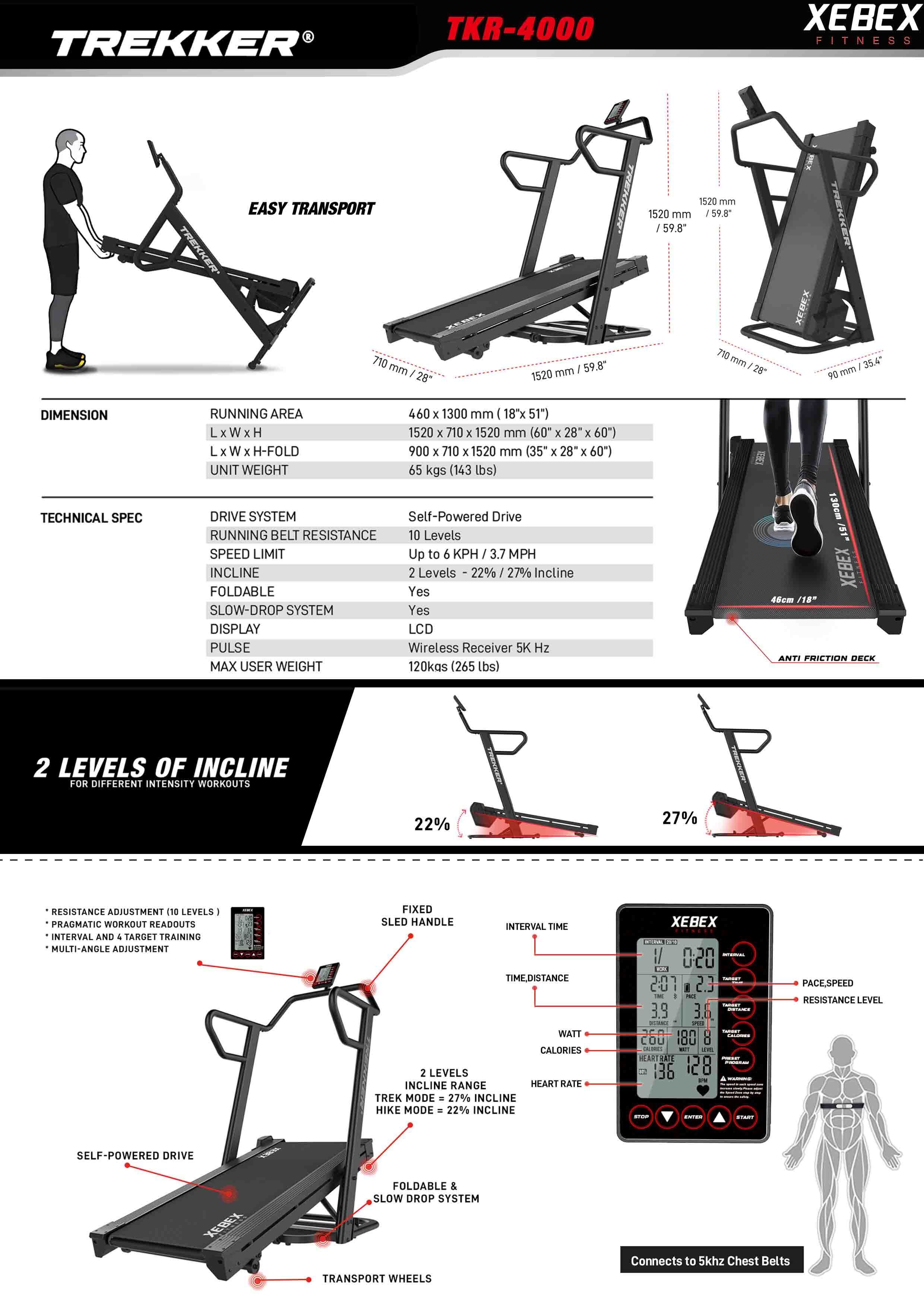 ゼベックス・トレッカー4000トレッドミル | XEBEXゼベックスフィットネス