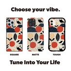 受注生産 iPhoneケース 赤い花と黒い葉の民芸柄｜ボタニカル FMSY069A
