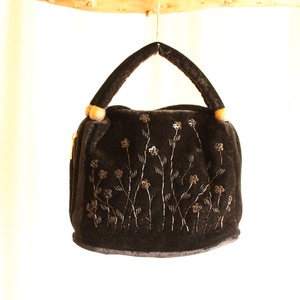 ベロアハンドバッグ flower bijou