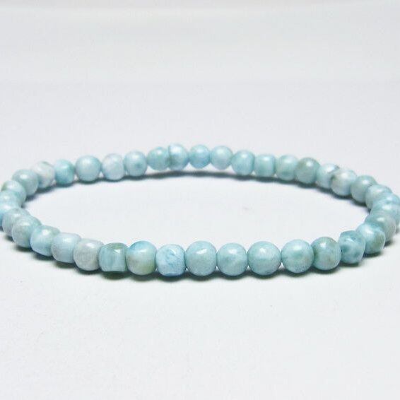 ラリマー ブレスレット 5mm メール便可 一点物 111-50954