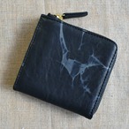 絞り染めラウンドファスナー革財布　TIE-DYE  日本製　