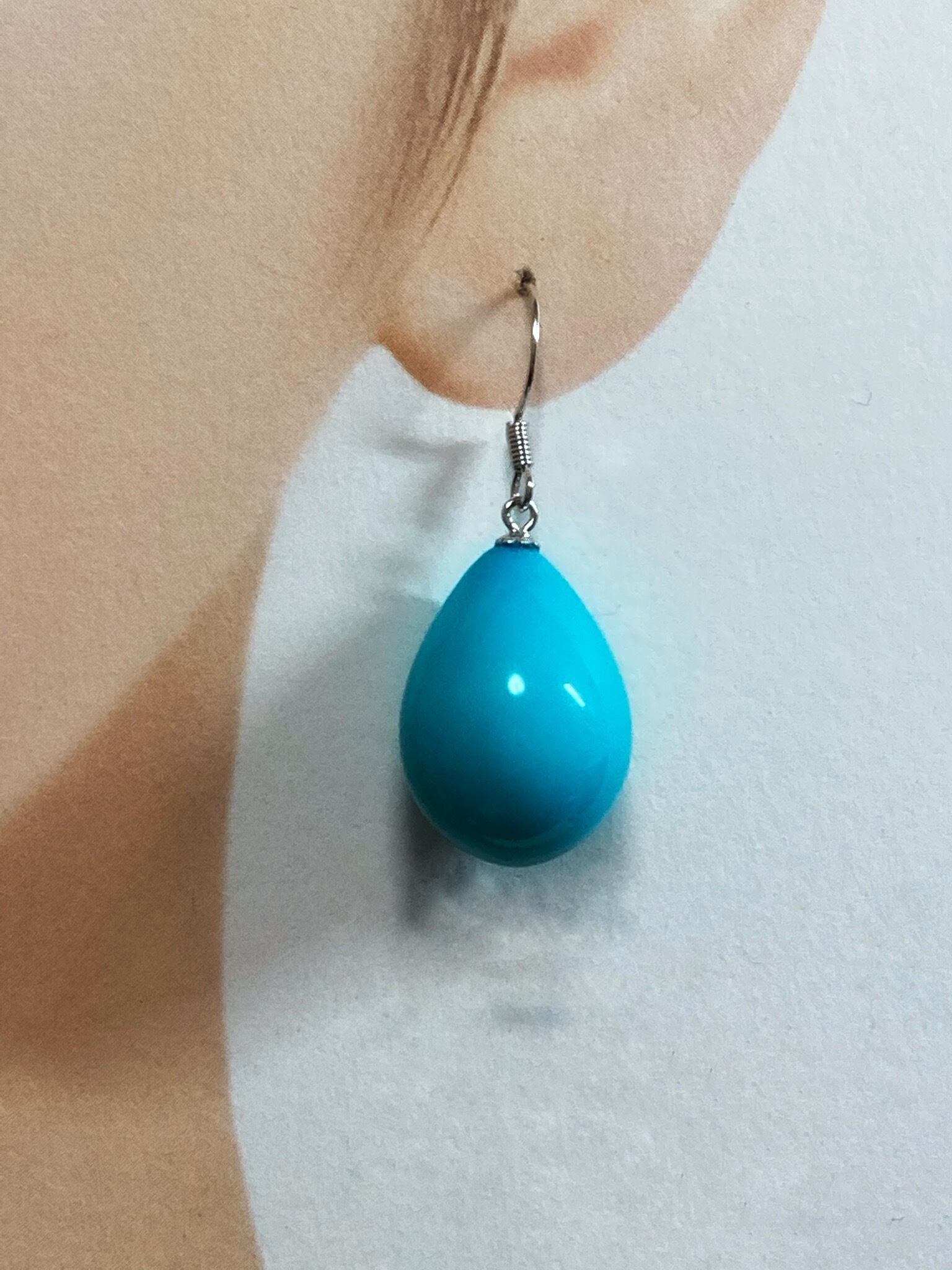 ターコイズブルーの大ぶり雫ピアス | alittlething