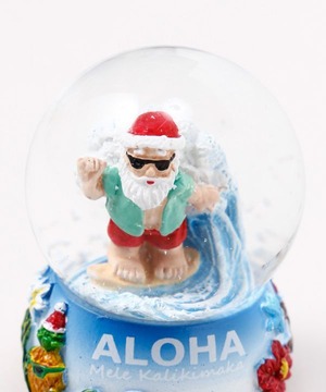 【kahiko/カヒコ】アロハサンタスノードーム　ハワイアンクリスマス　サーフ