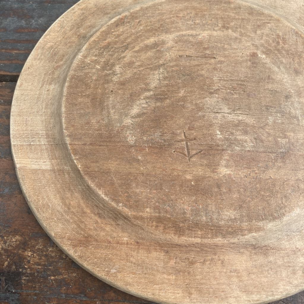 北欧アンティーク】スウェーデン 18-19世紀木製皿 (Trätallrik) - 素朴