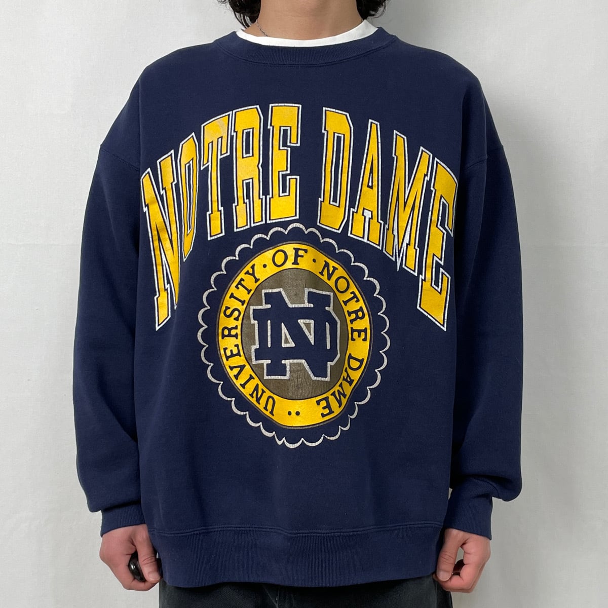 90s USA製 NUTMEG ノートルダム大学 スウェット 古着 カレッジロゴ