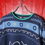 PlayStation プレイステーションオフィシャルニットセーター ウィンター柄 × ボタンアイコン