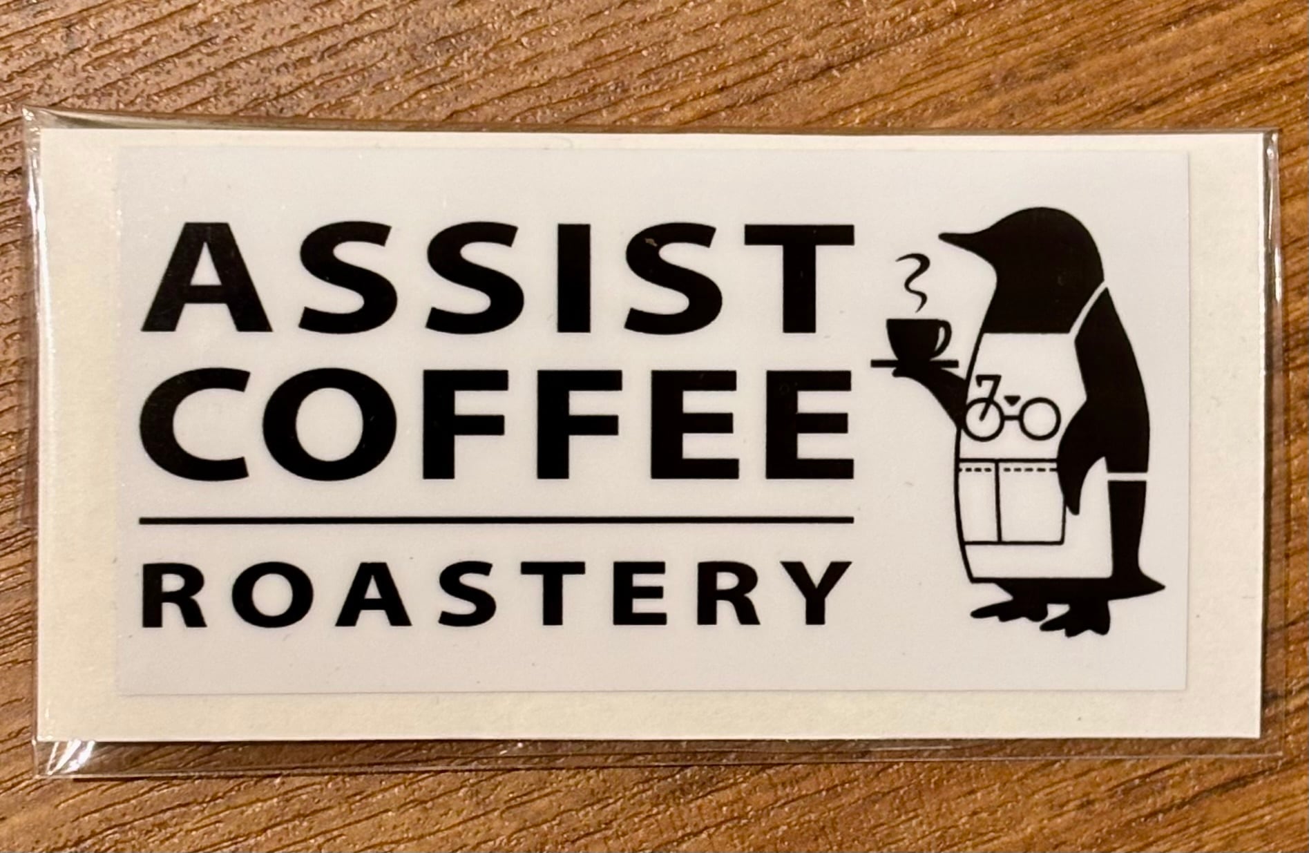オリジナル ペンギンロゴ防水ステッカー | 自家焙煎珈琲豆 アシスト