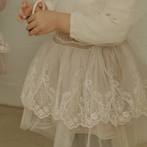 春ベルベットメッシュスカート2色