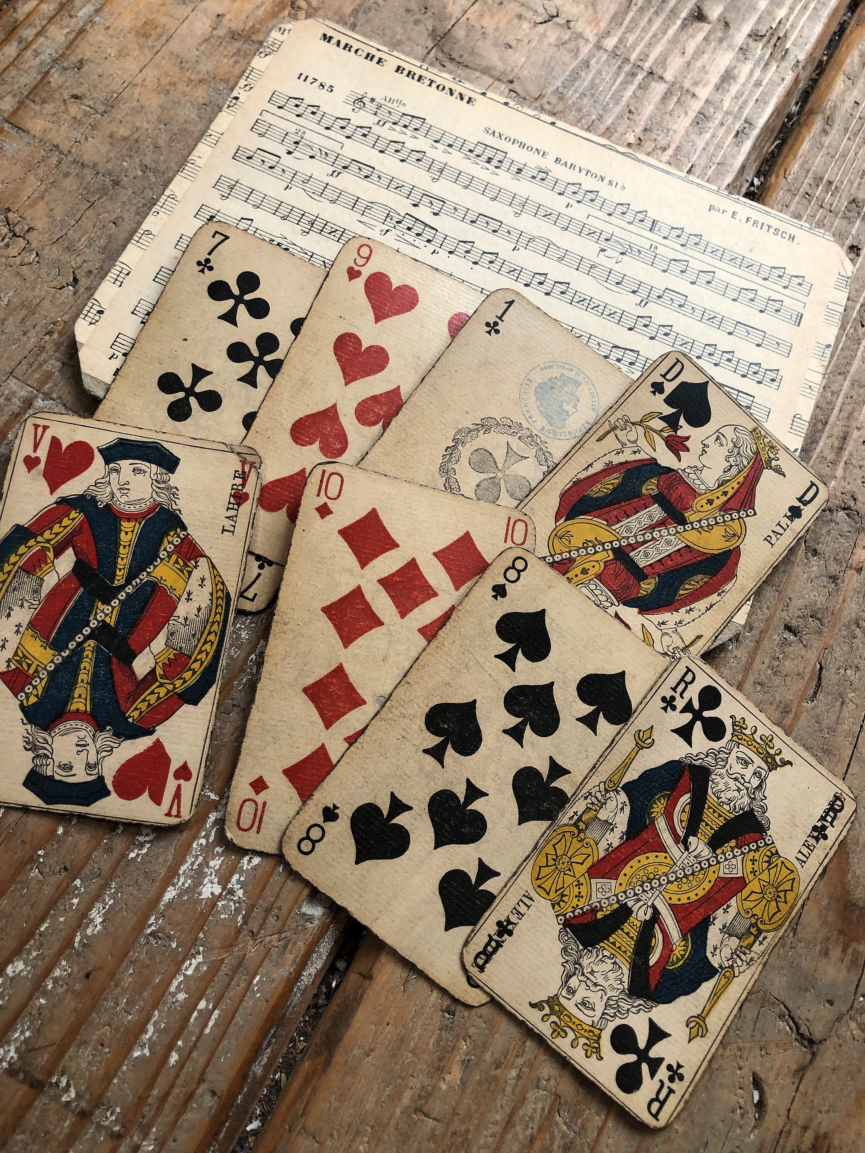 トランプカード8枚セット＋楽譜シート | Brocante de La Cocotte