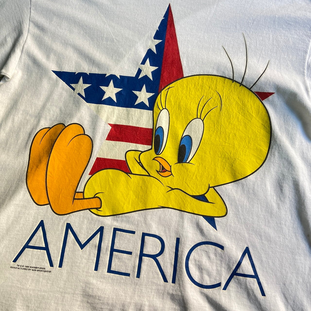 90年代 SUN sportswear LOONEY TUNES トゥイーティー キャラクタープリントTシャツ USA製 メンズXXL ヴィンテージ /eaa346962