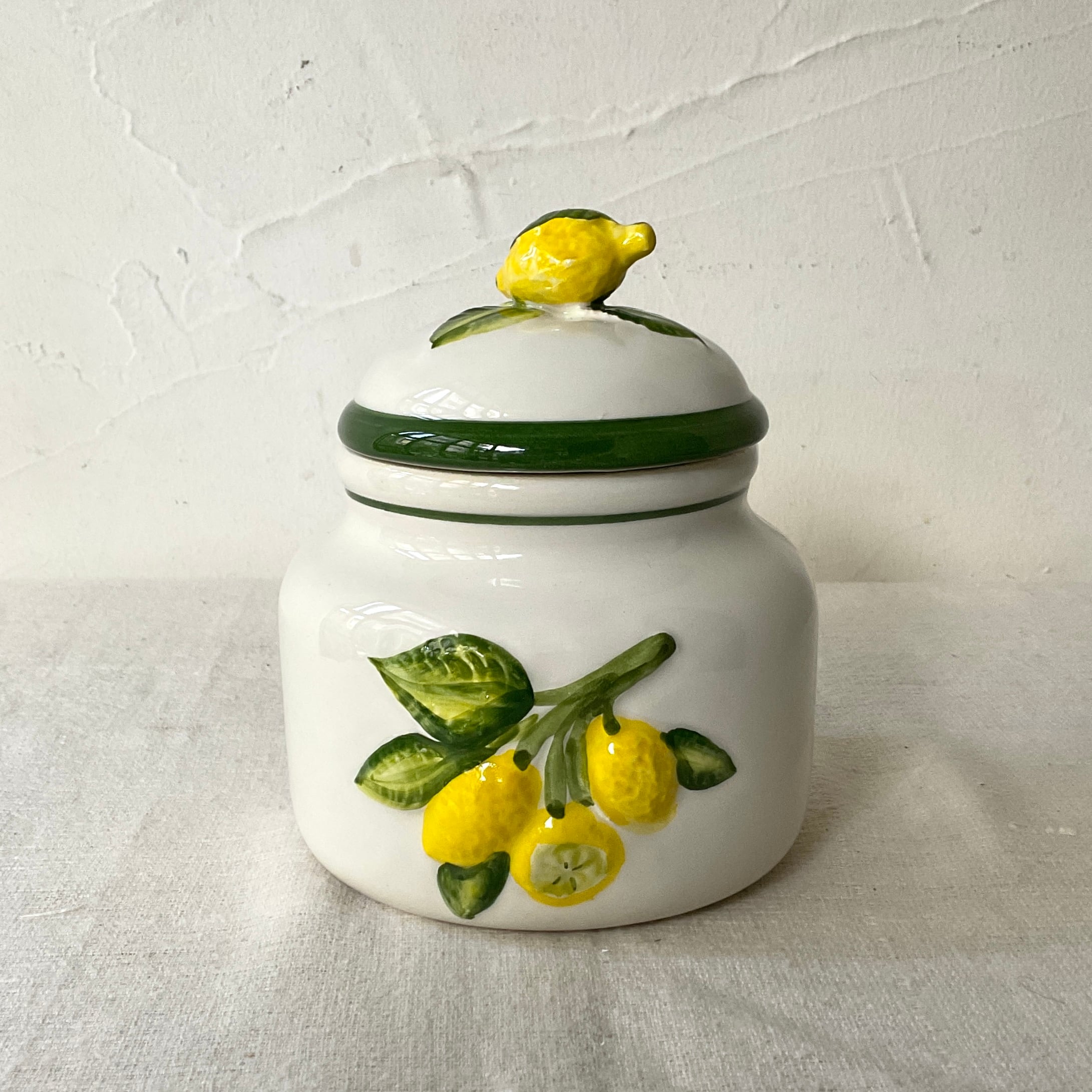 【イタリア陶器】レモン柄キャニスター