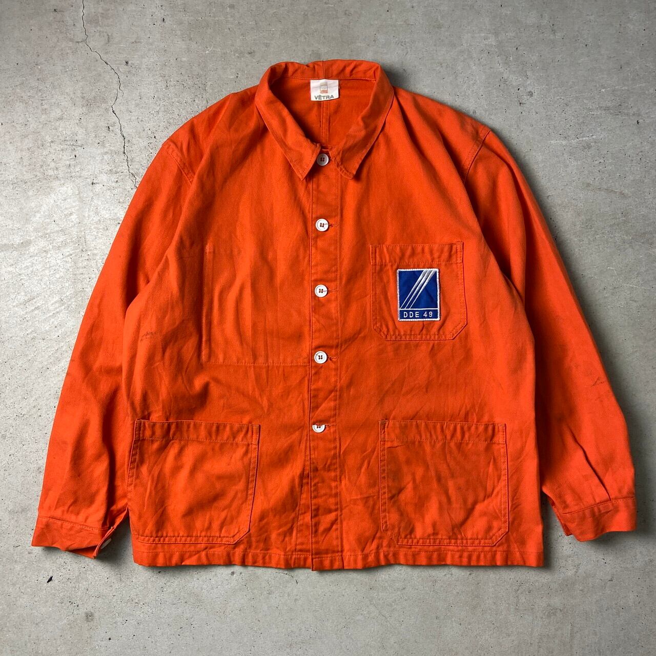 70〜80年代 VETRA 企業ロゴ刺繍 オレンジ コットンツイル フレンチ 