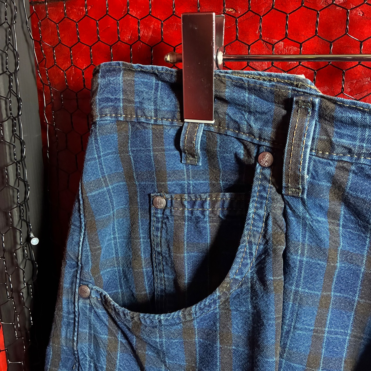 90s USA製　Levi’s Silver Tab LOOSE ショーツ　ハーフパンツ　チェック柄　W36