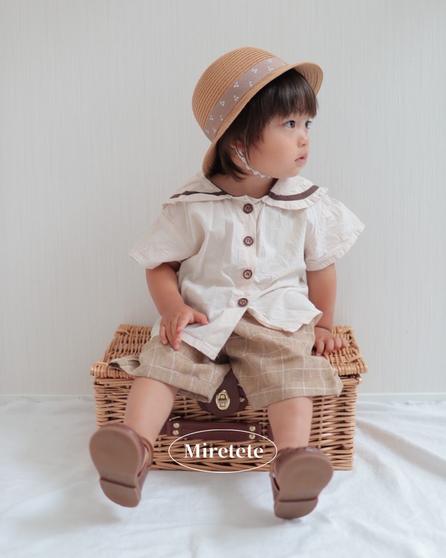 【取寄】格子柄がおしゃれなノーカラーセットアップ