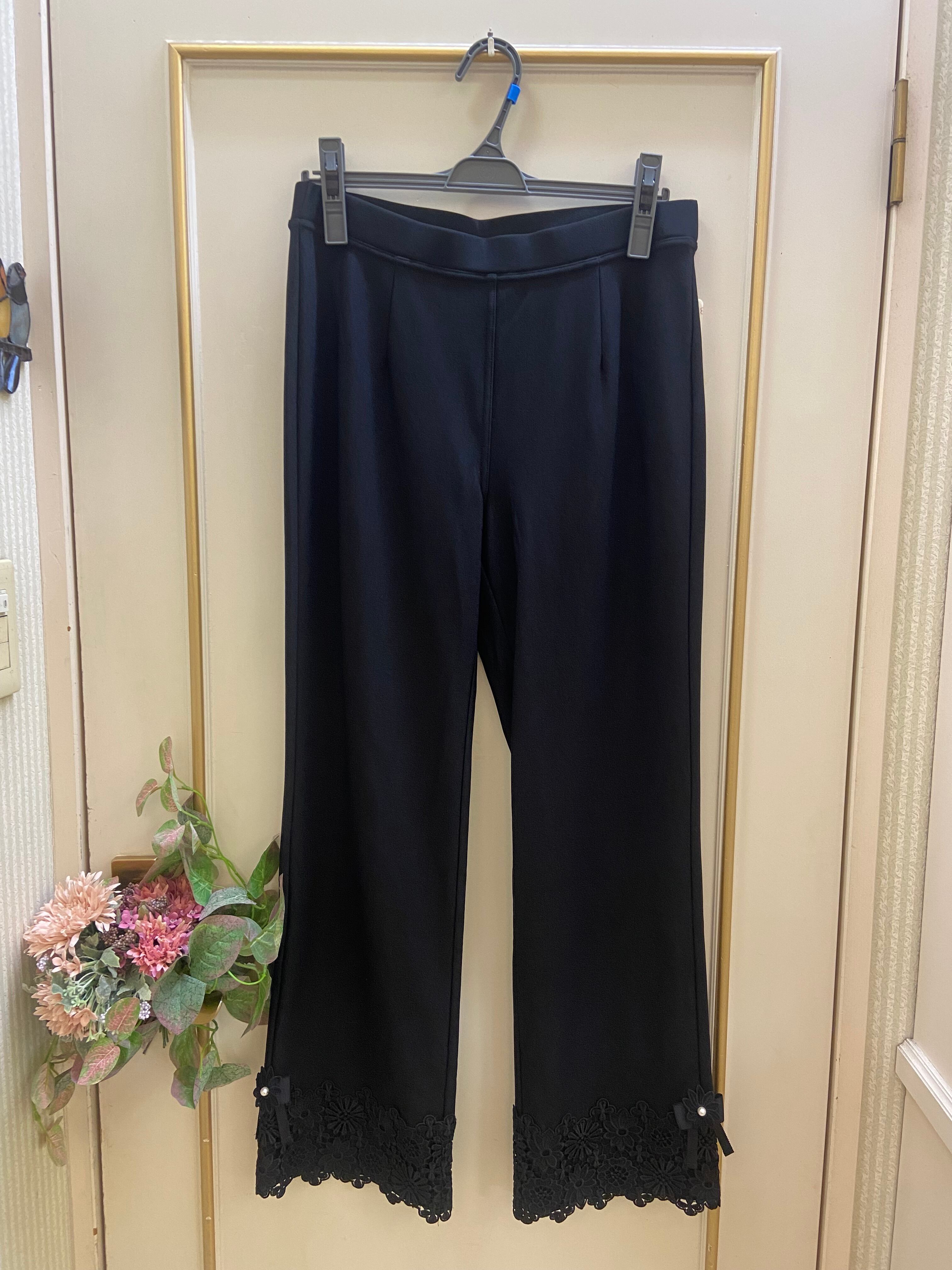 ☆【新作】2524007 スーパービューティー 裾レース×リボン 裏起毛