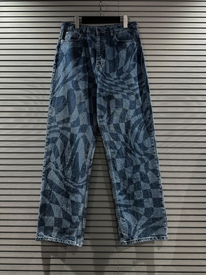 【X VINTAGE】Artistic Pattern Vintage Loose Baggy Denim Pants