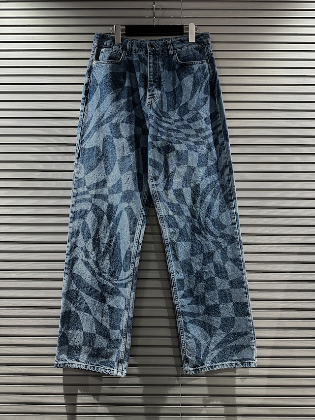 【X VINTAGE】Artistic Pattern Vintage Loose Baggy Denim Pants