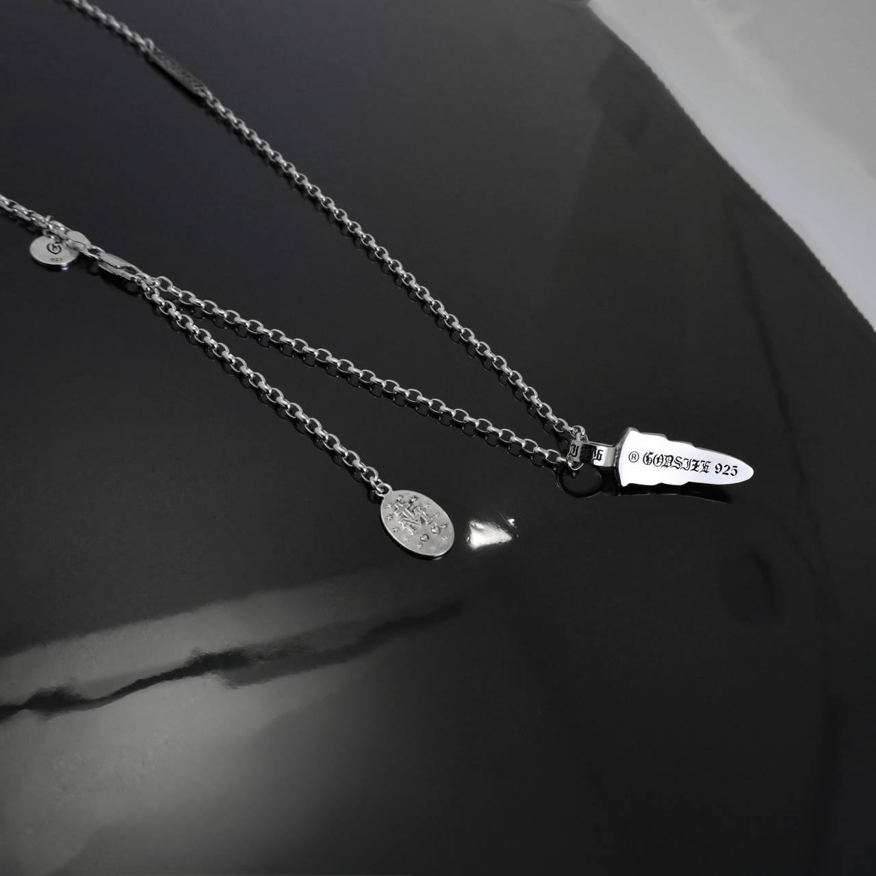 EAGLE CLAW with LOGO #1 NECKLACE with GODSIZE® I.D. TAG / イーグルクロウ #1ネックレス ゴッドサイズ® I.D.タグ