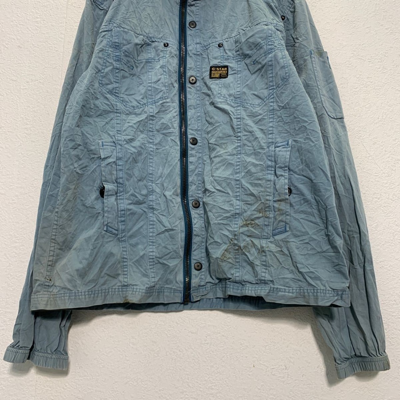 G-STAR RAW ジップアップ デニムジャケット XL ライトブルー 