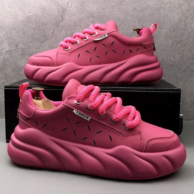 【予約販売】スニーカー 厚底 ダッド メンズ ビッグシルエット ワントーン 韓国 アグリースニーカー 靴 グリーン/ホワイト/ピンク/グレー スポーティー お洒落 カジュアル ストリート 24cm/24.5cm/25cm/25.5cm/26cm/26.5cm