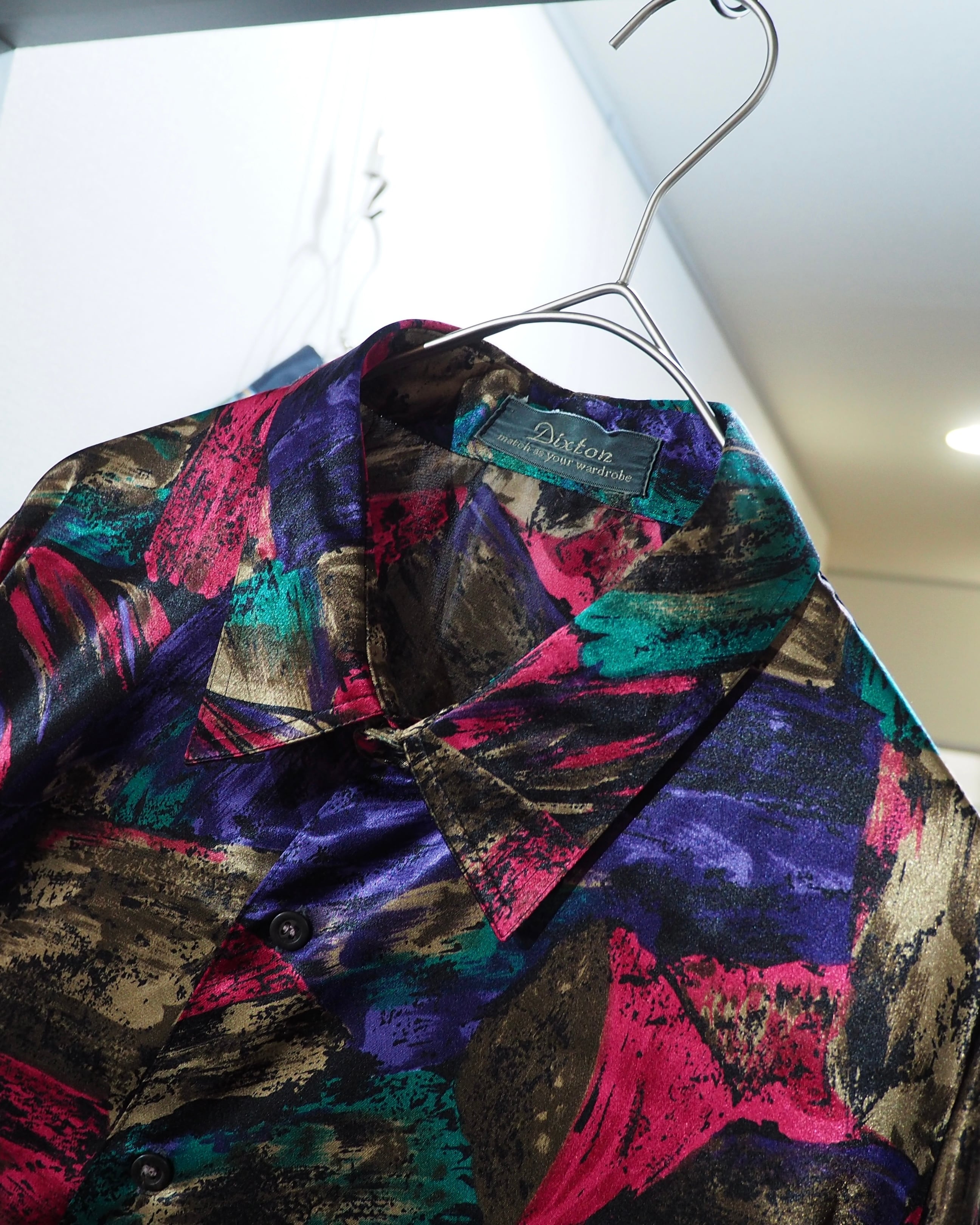 1980 - 90s Bewitching Multi Color painted vintage Drape loose Shirt