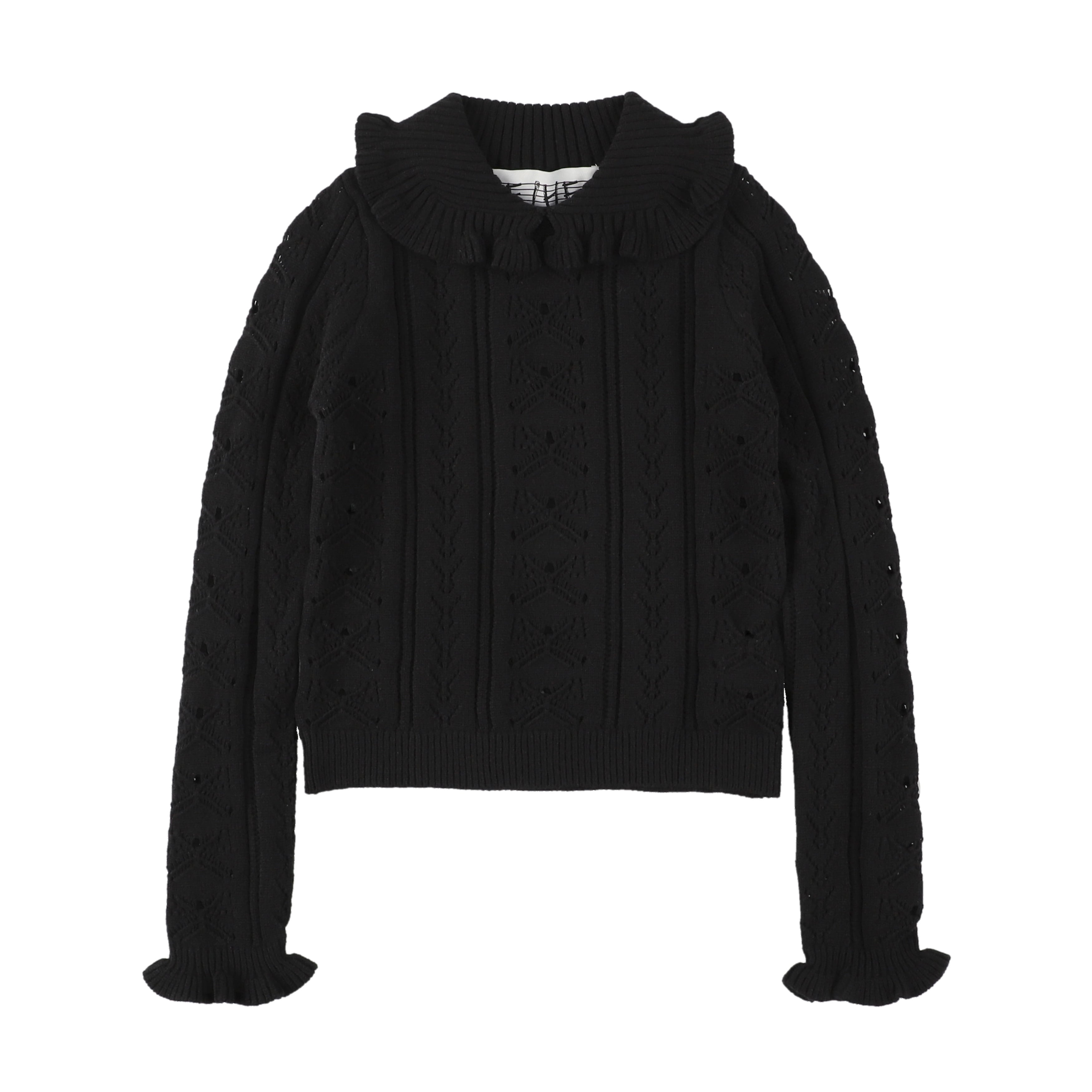 フリルニット BLACK