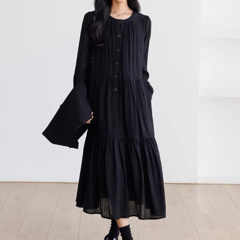 long gathered one-piece m0120