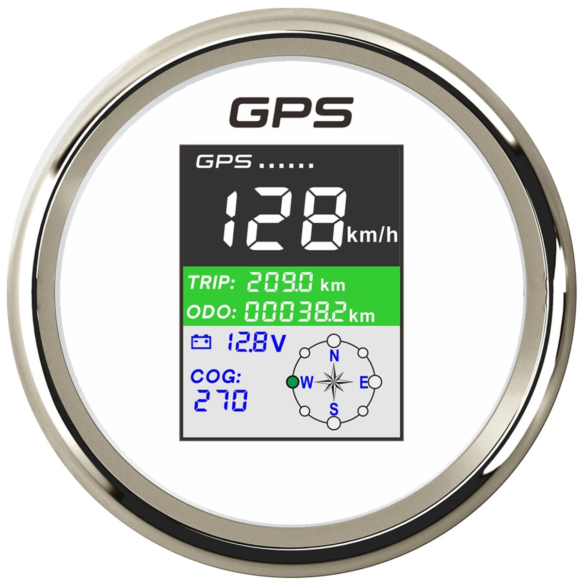 GPS 防水 マルチメーター 85mm ノット キロ マイル マリンボート