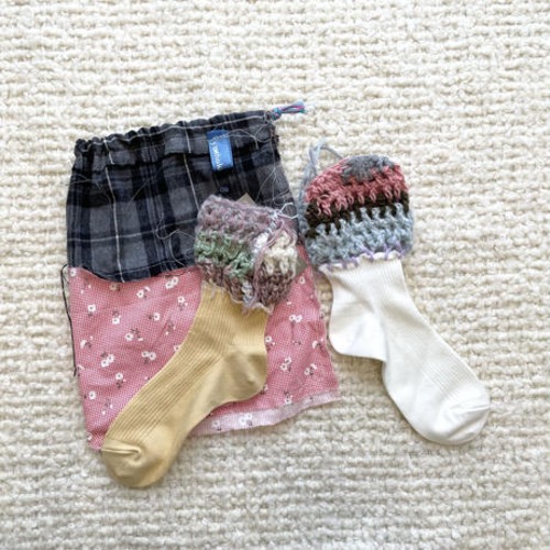yushokobayashi/knit socks with bag