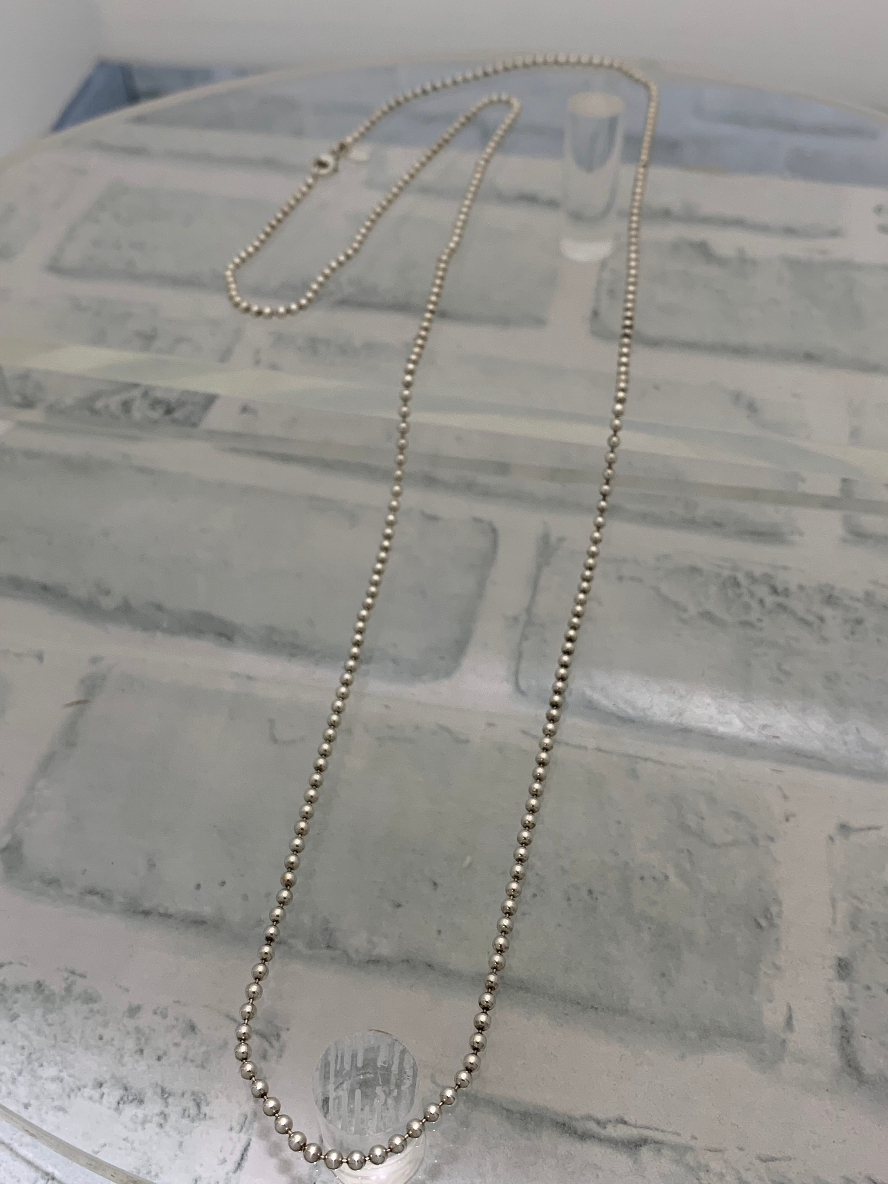 美品 オールドティファニー TIFFANY ボールチェーン ロングネックレス