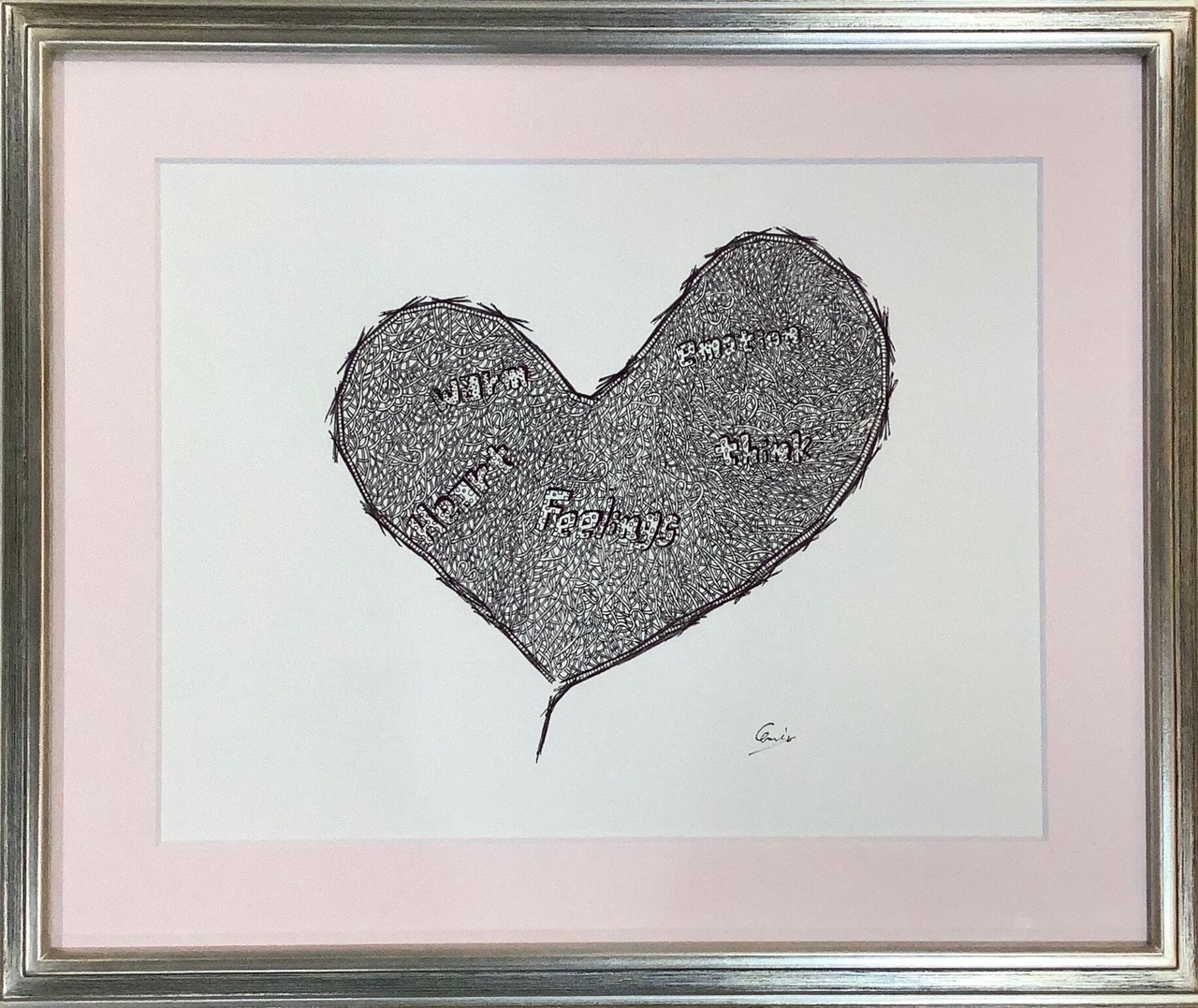 Emotion Heart( 感情ある心 ) 袖タックロングTシャツ グレーベージュ