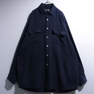 Black Double Flap Pocket Design Silk Shirt