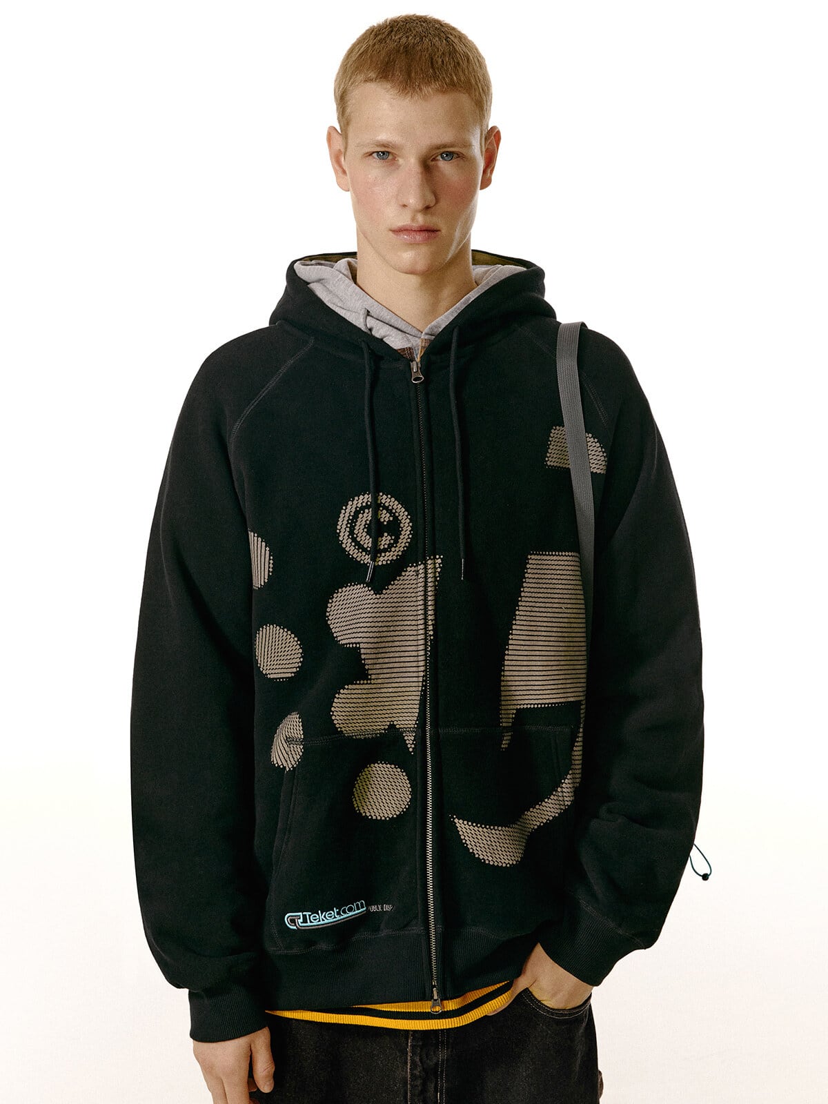 TEKET] Dot-Com Zip-Up Hoodie Black 正規品 韓国ブランド 韓国