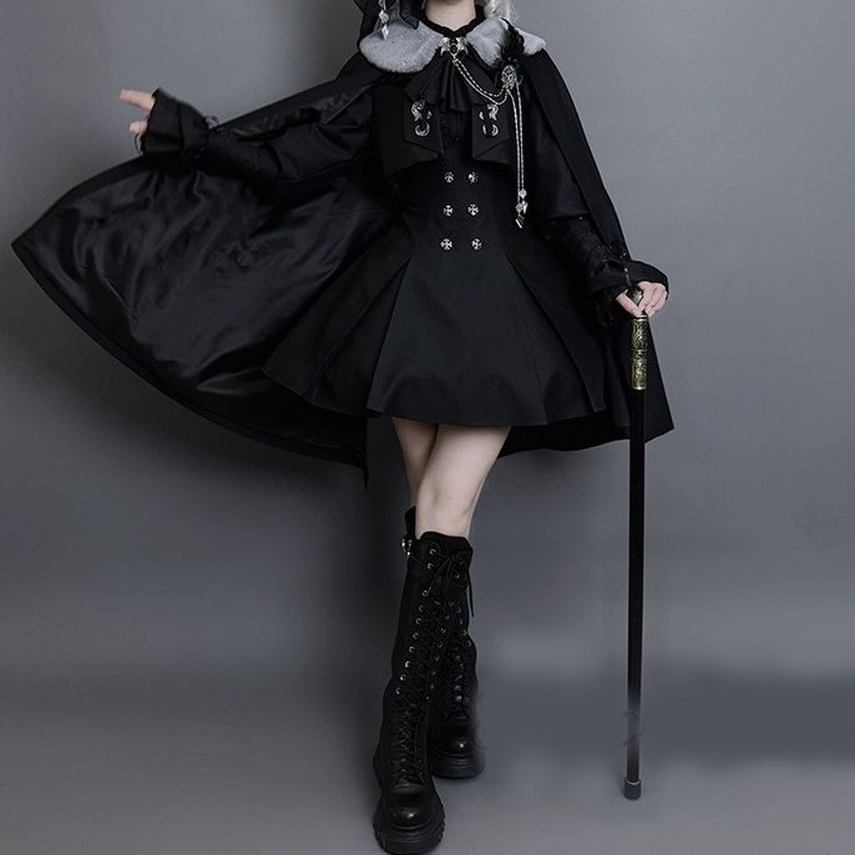 漆黒の聖空騎士・ミリタリーロリータセットアップ | Maiden's Rêve