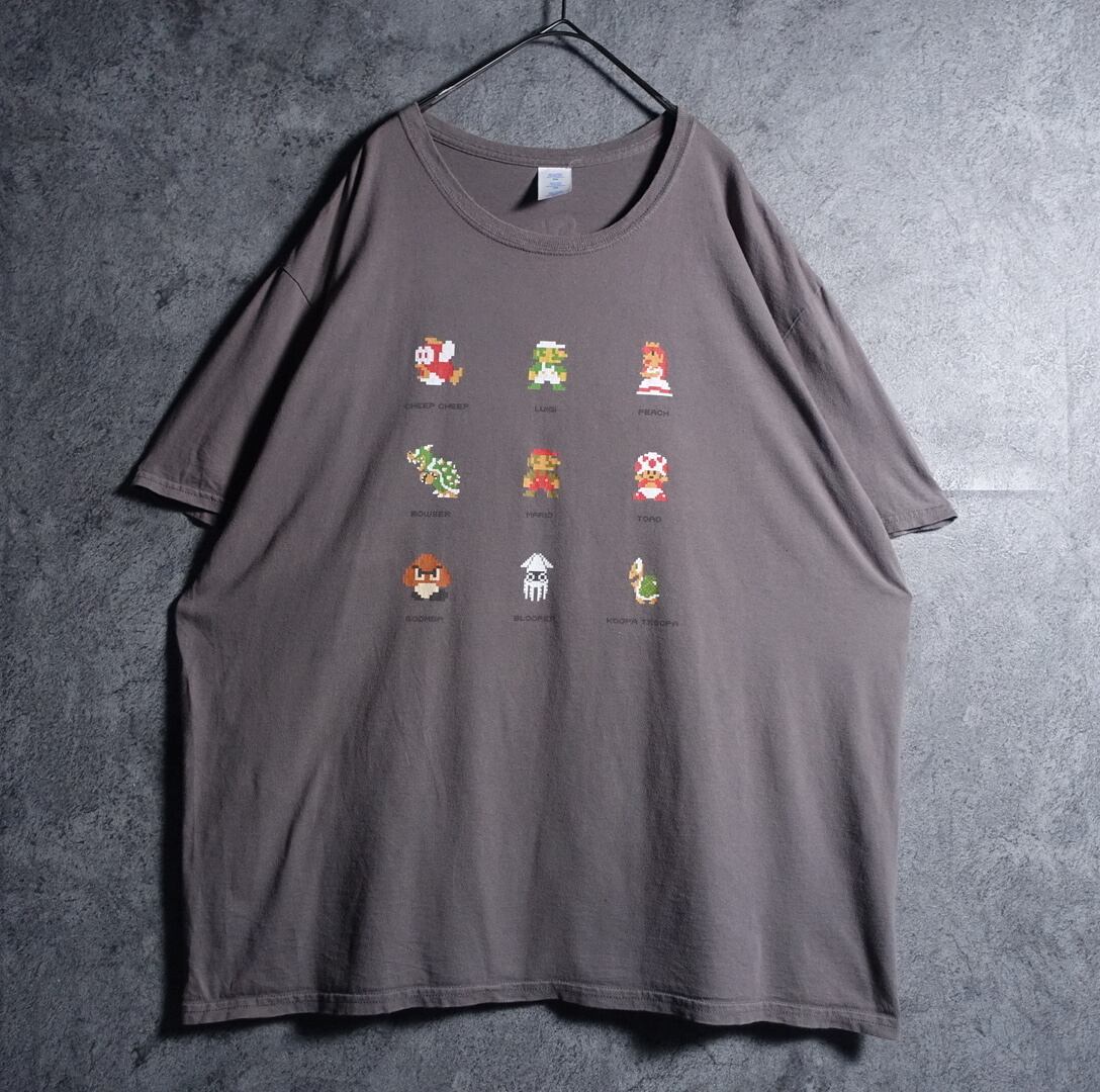 “Nintendo” Mario dot print design T-shirt