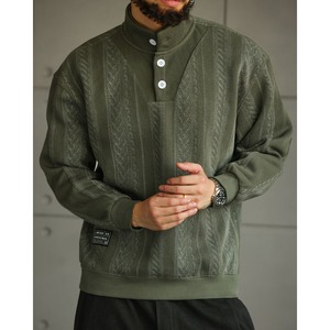 アメリカン スタンドカラーボタンニット　S2064