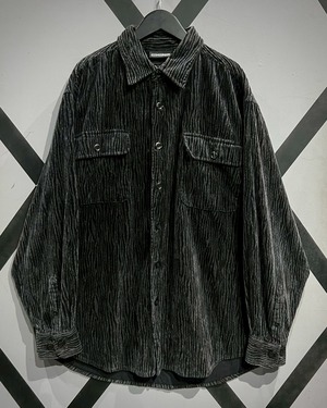 【X VINTAGE】3D Stripe Pattern Vintage Loose Shirt Jacket