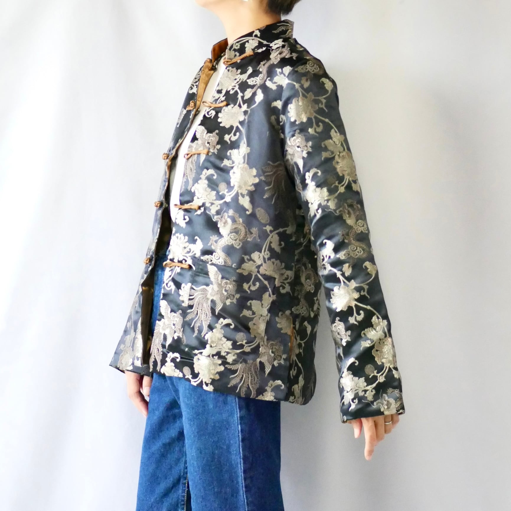 Black gold reversible chinese JKT 黒ゴールドリバーシブルチャイナ