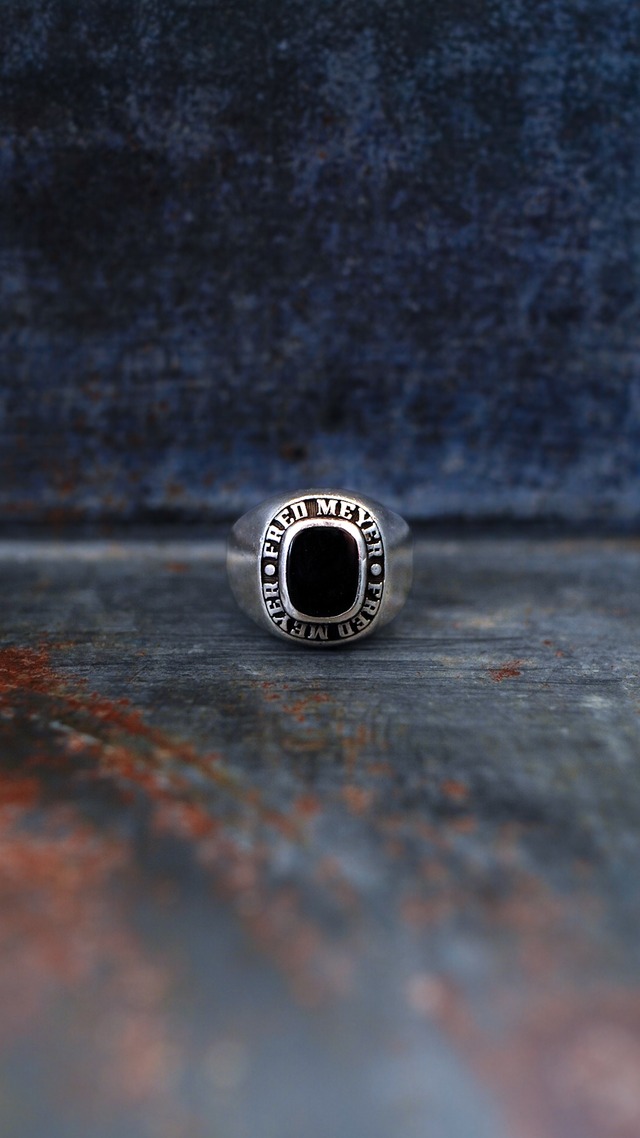【VINTAGE】TIFFANY&Co. ティファニー フレッド・マイヤー社 スクエア アワード リング 《シルバー925 ブラック オニキス ヴィンテージ オールド メンズ》