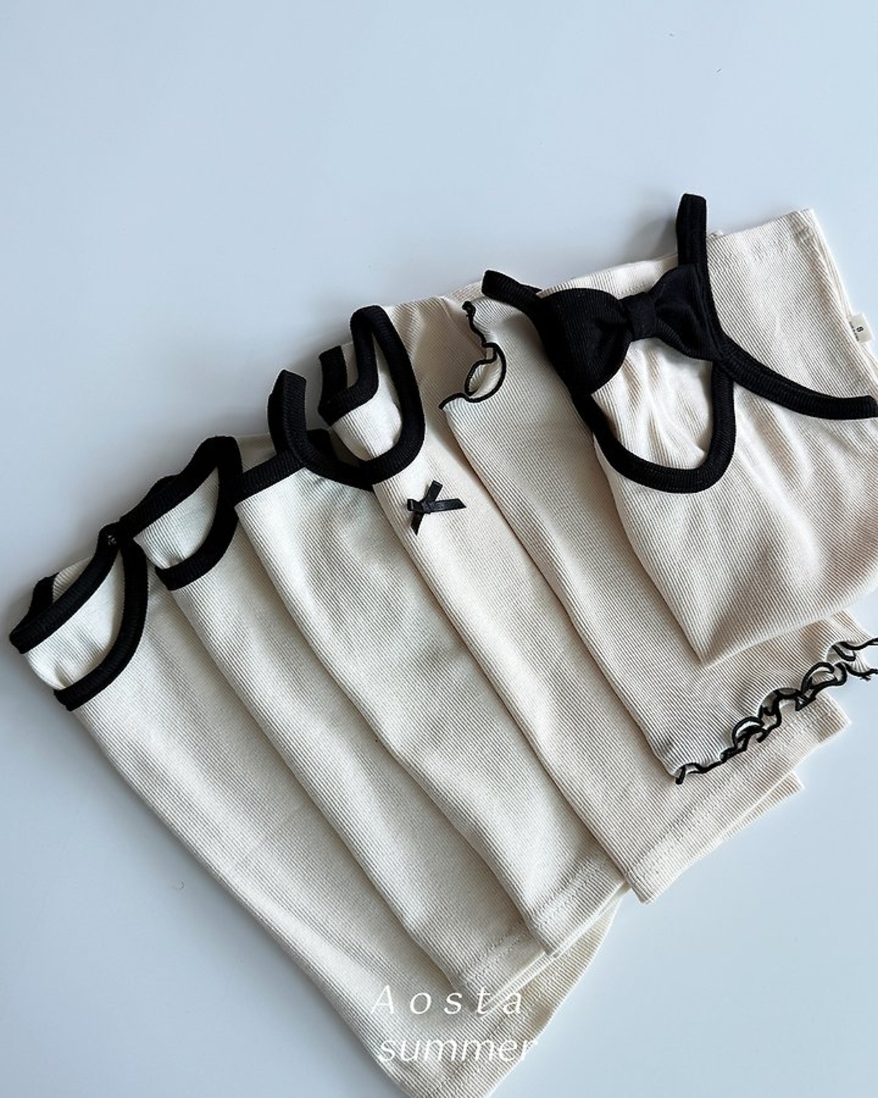 [Aosta] Ribbed Ribbon Dress / [아오스타] 골지리본원피스