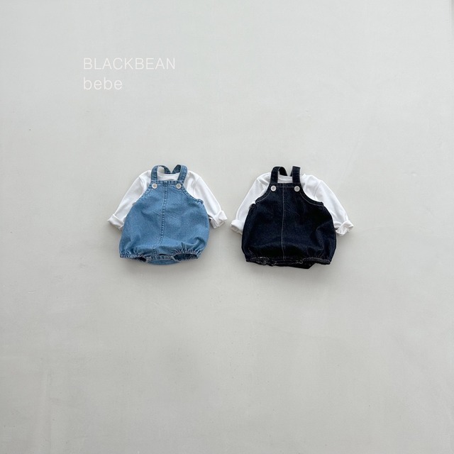 【即納】black bean  ピュアべべサロペットセット